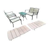 Staton 4-piece Patio Furniture Conversation Set, Beige, Metal by Mainstay ** Staton 4-piece Patio Furniture Conversation Set, Beige, Metal by Mainstay **
