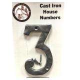 Cast Iron House Numbers, Total Weight 4 lbs 12 1/8 oz, Textured Dimension Cast Iron House Numbers, Total Weight 4 lbs 12 1/8 oz, Textured Dimension