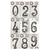 Cast Iron House Numbers, Total Weight 4 lbs 12 1/8 oz, Textured Dimension Cast Iron House Numbers, Total Weight 4 lbs 12 1/8 oz, Textured Dimension