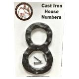 Cast Iron House Numbers, Total Weight 4 lbs 12 1/8 oz, Textured Dimension Cast Iron House Numbers, Total Weight 4 lbs 12 1/8 oz, Textured Dimension