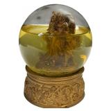 Angel Playing Harmonica with Child Gold Glitter Snow Globe Home Decor Angel Playing Harmonica with Child Gold Glitter Snow Globe Home Decor