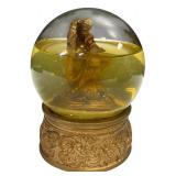 Angel Playing Harmonica with Child Gold Glitter Snow Globe Home Decor Angel Playing Harmonica with Child Gold Glitter Snow Globe Home Decor