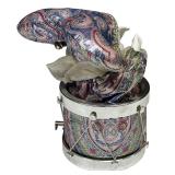 Vintage Porcelain Harlequin Jester in Drum Musical Home Decor Vintage Porcelain Harlequin Jester in Drum Musical Home Decor