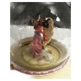 Vintage Wind-Up Angel Playing Flute Snow Musical Snow Globe ** Vintage Wind-Up Angel Playing Flute Snow Musical Snow Globe **