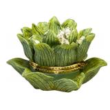 Vintage 1999 May Lily of the Valley Flower Trinket Box ** Vintage 1999 May Lily of the Valley Flower Trinket Box **