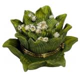 Vintage 1999 May Lily of the Valley Flower Trinket Box ** Vintage 1999 May Lily of the Valley Flower Trinket Box **