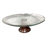 Red Vase Base Cake Stand with Glass Dome Lid Red Vase Base Cake Stand with Glass Dome Lid