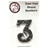 Cast Iron House Numbers, Total Weight 3 lbs 8 1/4 oz, Textured Dimension Cast Iron House Numbers, Total Weight 3 lbs 8 1/4 oz, Textured Dimension