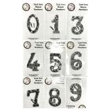 Cast Iron House Numbers, Total Weight 3 lbs 8 1/4 oz, Textured Dimension Cast Iron House Numbers, Total Weight 3 lbs 8 1/4 oz, Textured Dimension