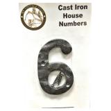 Cast Iron House Numbers, Total Weight 3 lbs 8 1/4 oz, Textured Dimension Cast Iron House Numbers, Total Weight 3 lbs 8 1/4 oz, Textured Dimension