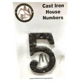 Cast Iron House Numbers, Total Weight 3 lbs 8 1/4 oz, Textured Dimension Cast Iron House Numbers, Total Weight 3 lbs 8 1/4 oz, Textured Dimension