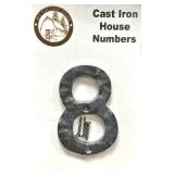 Cast Iron House Numbers, Total Weight 3 lbs 8 1/4 oz, Textured Dimension Cast Iron House Numbers, Total Weight 3 lbs 8 1/4 oz, Textured Dimension