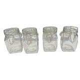 Tabletop Wooden Caddy with Four Glass Jars Home Decor Tabletop Wooden Caddy with Four Glass Jars Home Decor