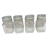 Tabletop Wooden Caddy with Four Glass Jars Home Decor Tabletop Wooden Caddy with Four Glass Jars Home Decor