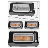 ClearView Long Slot Toaster: See-Through 2-Slice Bagel Toaster, Spot Clean ClearView Long Slot Toaster: See-Through 2-Slice Bagel Toaster, Spot Clean