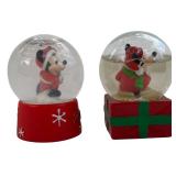 Vintage Disney Mickey Mouse Christmas Holiday Mini Snow Globe (2) Vintage Disney Mickey Mouse Christmas Holiday Mini Snow Globe (2)