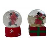Vintage Disney Mickey Mouse Christmas Holiday Mini Snow Globe (2) Vintage Disney Mickey Mouse Christmas Holiday Mini Snow Globe (2)