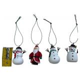 Vintage Melrose International Clay Dough Snowman Ornaments (4) Vintage Melrose International Clay Dough Snowman Ornaments (4)