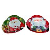 Vintage Santa Face Christmas Party Server Plates (2) Vintage Santa Face Christmas Party Server Plates (2)