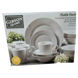 Gibson Home Noble Court 30 Piece Ceramic Dinnerware Set is a white, round dinnerware set for six people, Brand New Gibson Home Noble Court 30 Piece Ceramic Dinnerware Set is a white, round dinnerware set for six people, Brand New