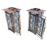 Lanterns (2) Lantern Candleholder by PartyLite - Bronze Color Metal Lantern with Wire Flowers and Leaves Lanterns (2) Lantern Candleholder by PartyLite - Bronze Color Metal Lantern with Wire Flowers and Leaves