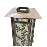 Lanterns (2) Lantern Candleholder by PartyLite - Bronze Color Metal Lantern with Wire Flowers and Leaves Lanterns (2) Lantern Candleholder by PartyLite - Bronze Color Metal Lantern with Wire Flowers and Leaves