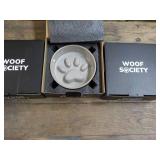 3 Woof Society Dog Bowls 6" Diamete...