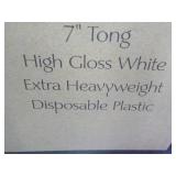Yoshi 48 pc 7" White Plastic Tongs...