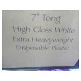 Yoshi 48 pc 7" White Plastic Tongs...