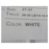 12 pair size 2T-3T White Triple Rol...