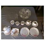 Flower Patterned Tea Set & Fruit Bowl Flower Patterned Tea Set & Fruit Bowl