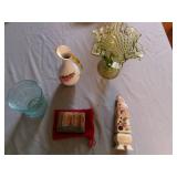 Green Depression Glass Candy Dish & Misc Green Depression Glass Candy Dish & Misc