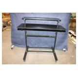 Adjustable Rolling Computer Desk with Raised Monitor Shelf