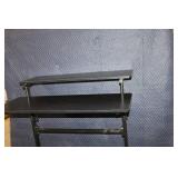Adjustable Rolling Computer Desk with Raised Monitor Shelf