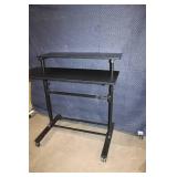 Adjustable Rolling Computer Desk with Raised Monitor Shelf