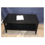 Black Coffee Table with Shelf and Minor Edge Damage