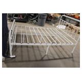 White Metal Full Size Bed Frame with Headboard and Footboard
