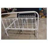 White Metal Full Size Bed Frame with Headboard and Footboard