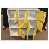 Metal 9-Door Locker Cabinet with Yellow Doors