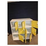 Metal 9-Door Locker Cabinet with Yellow Doors