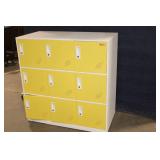 Metelior 9-Door Steel Locker Cabinet with Yellow Doors
