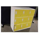 Metelior 9-Door Steel Locker Cabinet with Yellow Doors