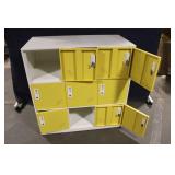 Metelior 9-Door Steel Locker Cabinet with Yellow Doors