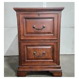 Classic Two-Drawer Wood Filing Cabinet with Handles
