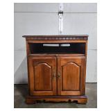 Wooden Media Cabinet with Storage, 31x28x17 Inches - top comes off