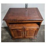 Wooden Media Cabinet with Storage, 31x28x17 Inches - top comes off