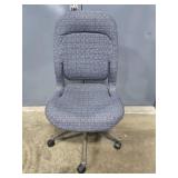 Upholstered Swivel Office Chair with Caster Wheels
