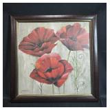 Framed Floral Artwork by Rion Witham, 29x29 Inches