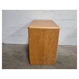 Oak TV Stand with Dual Cabinet Doors and Open Shelf 24x27x16 in