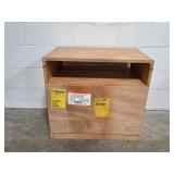 Oak TV Stand with Dual Cabinet Doors and Open Shelf 24x27x16 in